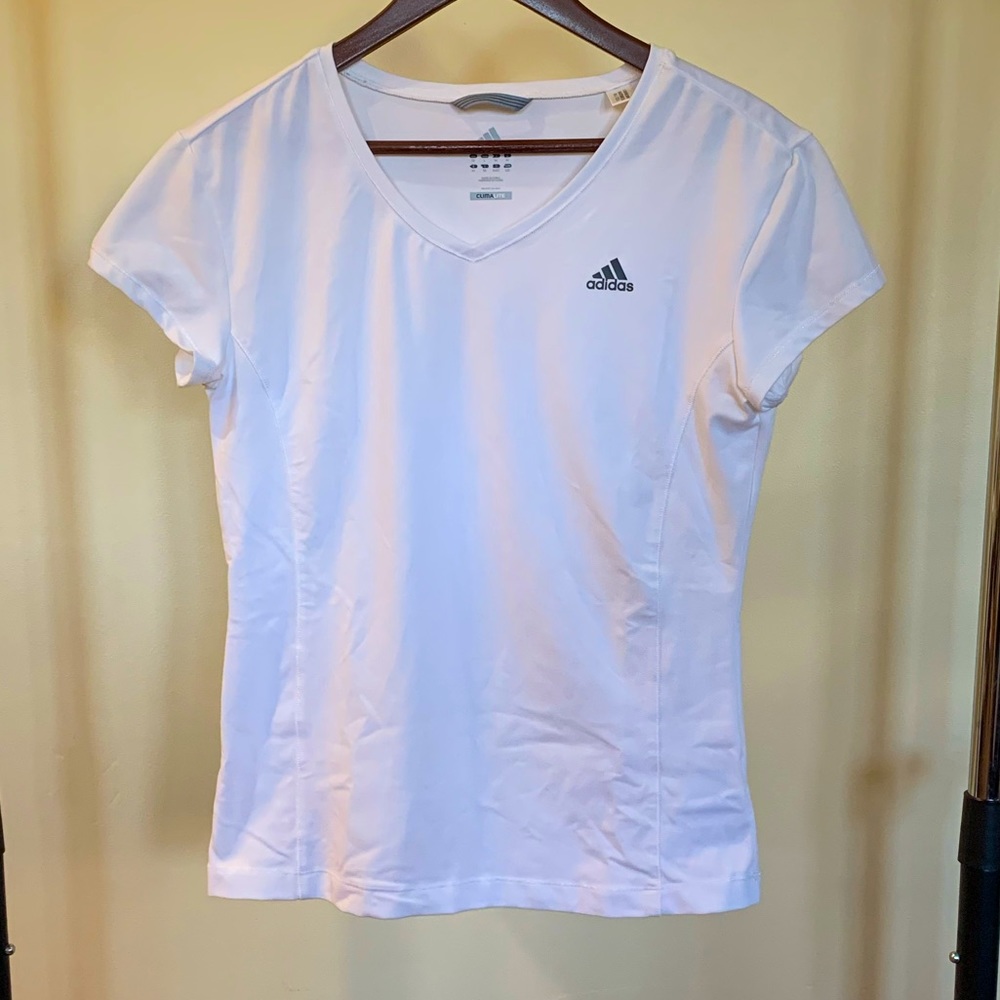 White Adidas workout top